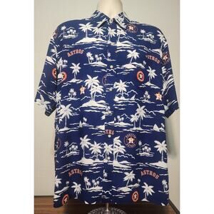 Reyn Spooner Aloha Shirt Baseball Edition Houston Astros Short Sleeve Size Large